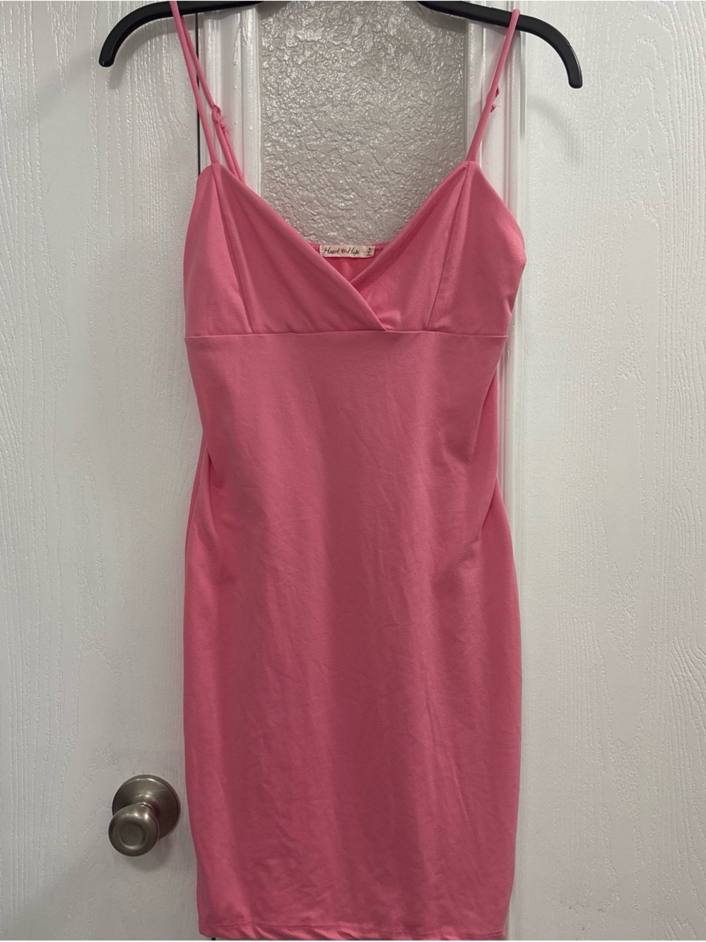 Heart Hips Pink V-Neck Spaghetti Strap Dress